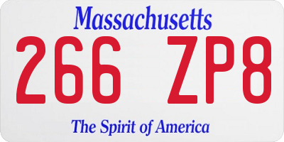 MA license plate 266ZP8