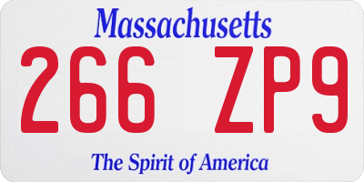 MA license plate 266ZP9