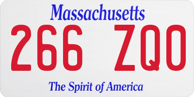 MA license plate 266ZQ0