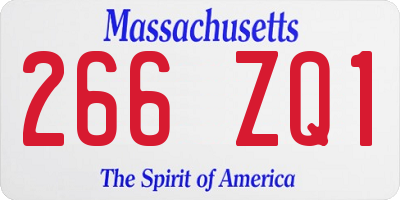 MA license plate 266ZQ1