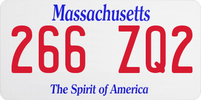 MA license plate 266ZQ2