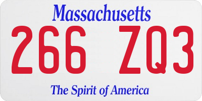 MA license plate 266ZQ3