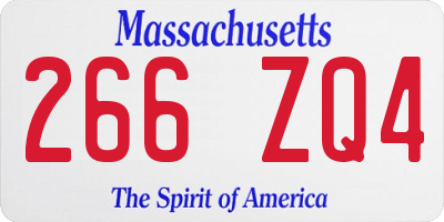 MA license plate 266ZQ4