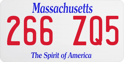 MA license plate 266ZQ5