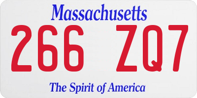 MA license plate 266ZQ7