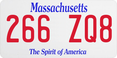 MA license plate 266ZQ8