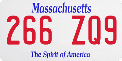 MA license plate 266ZQ9