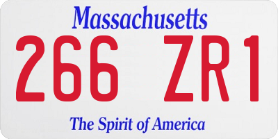 MA license plate 266ZR1