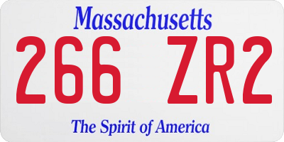 MA license plate 266ZR2