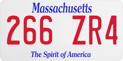 MA license plate 266ZR4