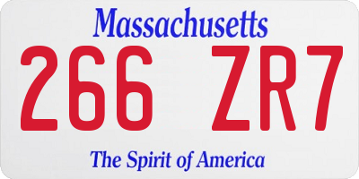 MA license plate 266ZR7
