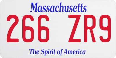 MA license plate 266ZR9