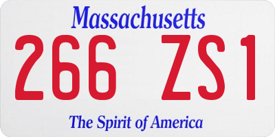 MA license plate 266ZS1