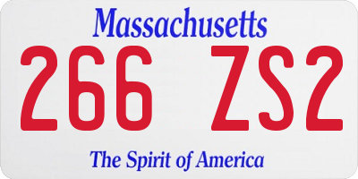 MA license plate 266ZS2
