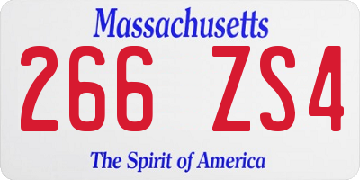 MA license plate 266ZS4