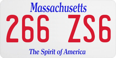MA license plate 266ZS6