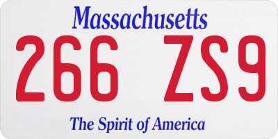 MA license plate 266ZS9
