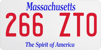 MA license plate 266ZT0