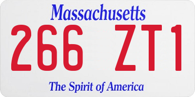 MA license plate 266ZT1