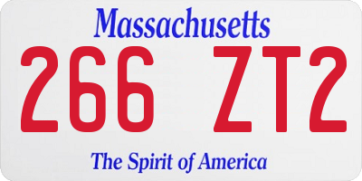 MA license plate 266ZT2