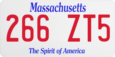 MA license plate 266ZT5