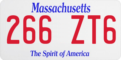MA license plate 266ZT6