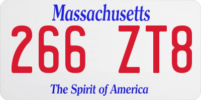 MA license plate 266ZT8