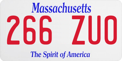 MA license plate 266ZU0