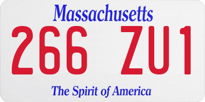 MA license plate 266ZU1