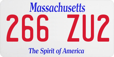 MA license plate 266ZU2