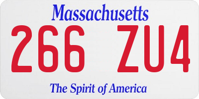 MA license plate 266ZU4