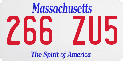 MA license plate 266ZU5