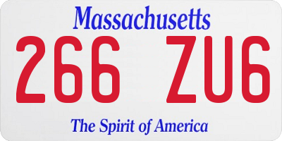 MA license plate 266ZU6
