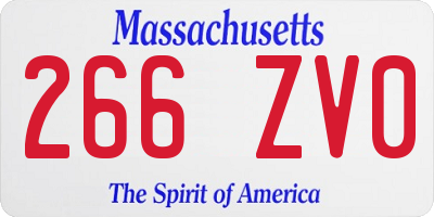 MA license plate 266ZV0