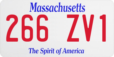 MA license plate 266ZV1