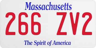 MA license plate 266ZV2