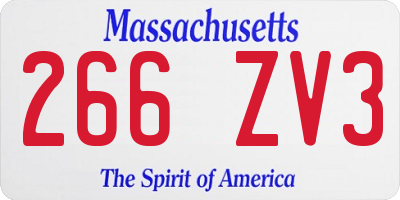 MA license plate 266ZV3