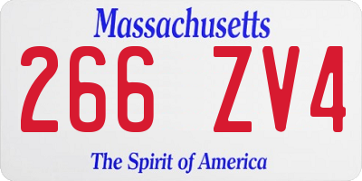 MA license plate 266ZV4