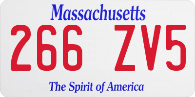 MA license plate 266ZV5