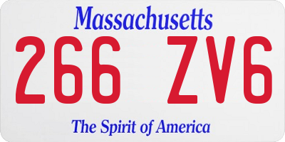 MA license plate 266ZV6