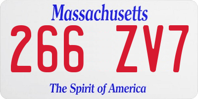 MA license plate 266ZV7