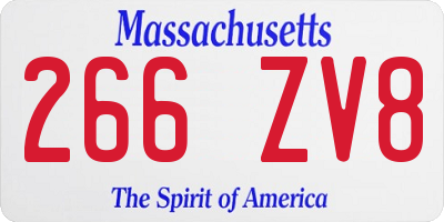 MA license plate 266ZV8