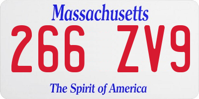 MA license plate 266ZV9