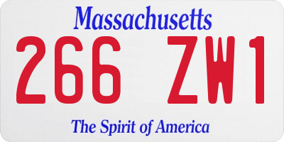 MA license plate 266ZW1