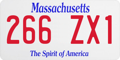 MA license plate 266ZX1