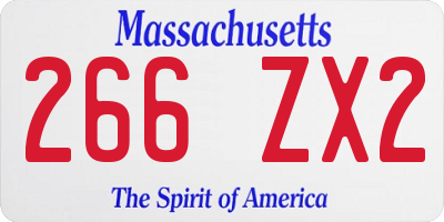 MA license plate 266ZX2