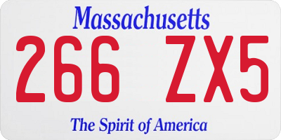 MA license plate 266ZX5