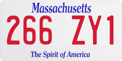 MA license plate 266ZY1