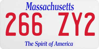 MA license plate 266ZY2