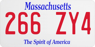 MA license plate 266ZY4